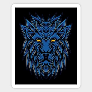 blue lion head Magnet